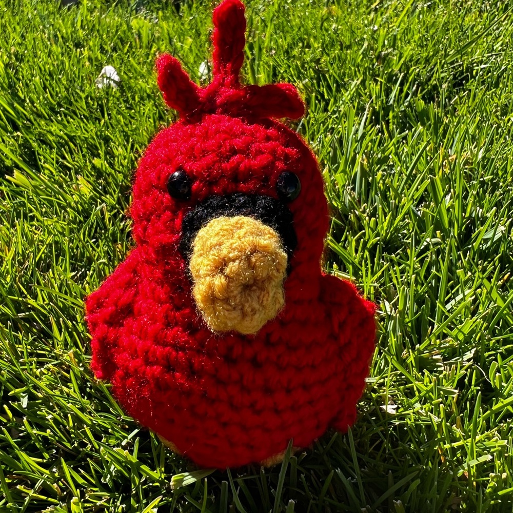 Hand Crocheted Ruby the Cardinal Stuffed Animal Plushie! - Picture 8 of 11